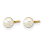 14k Madi K 4-5mm White Near-Round Freshwater Cultured Pearl Screwback Post Earrings