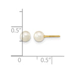 14k Madi K 4-5mm White Near-Round Freshwater Cultured Pearl Screwback Post Earrings