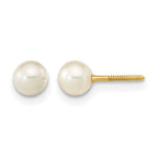 14k Madi K 4-5mm White Near-Round Freshwater Cultured Pearl Screwback Post Earrings