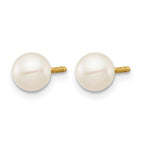 14k Madi K 5-6mm White Near Round Freshwater Cultured Pearl Post Earrings