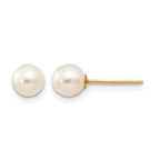 14k Madi K 5-6mm White Near Round Freshwater Cultured Pearl Post Earrings