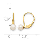 14k Madi K 4-5mm White Round Freshwater Cultured Pearl Leverback Earrings