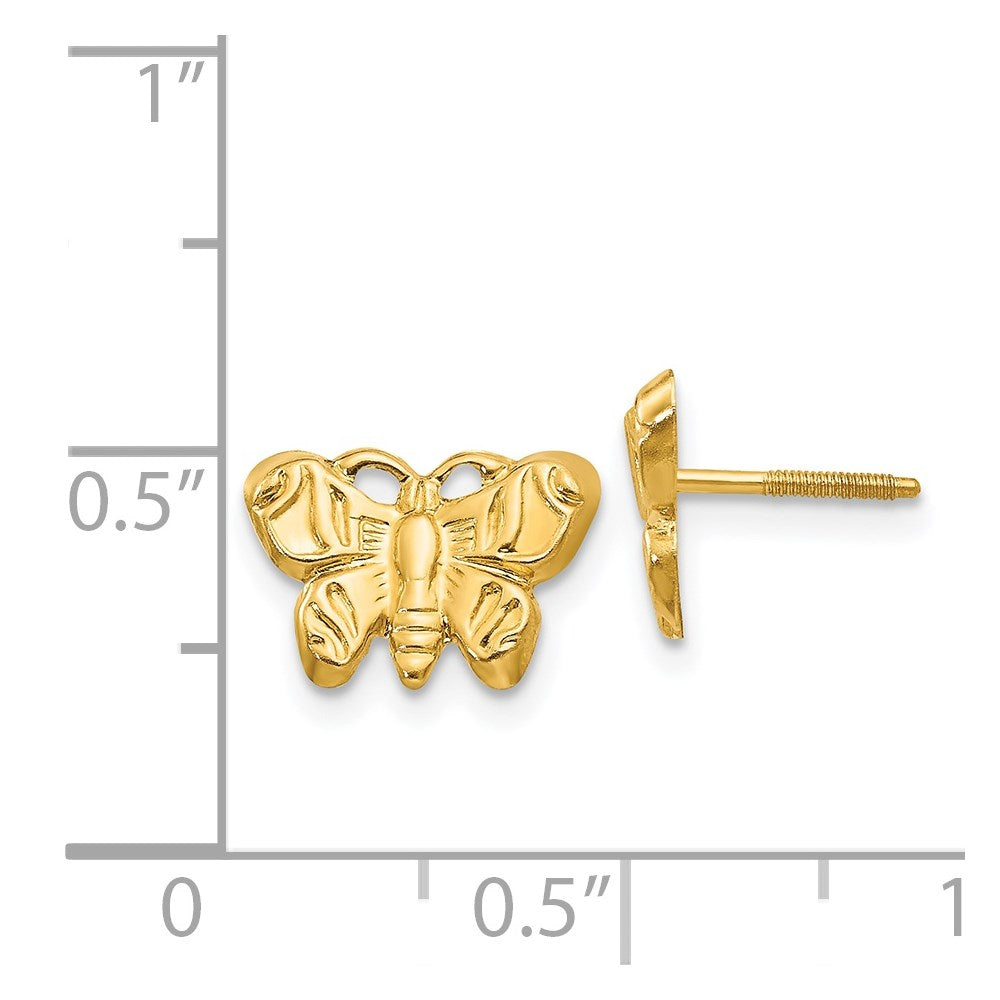 14k Madi K Butterfly Childrens Screwback Post Earrings