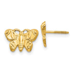 14k Madi K Butterfly Childrens Screwback Post Earrings