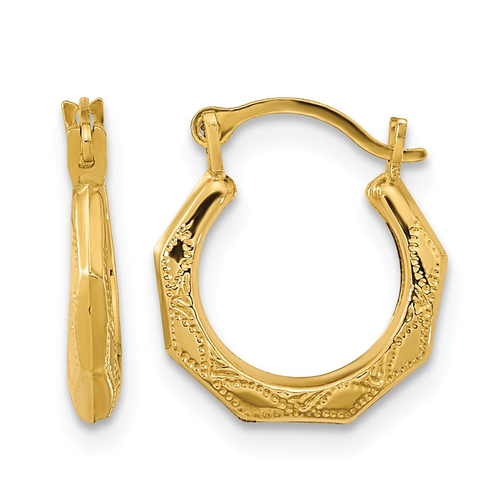 14k Madi K Textured 13mm Hoop Earrings