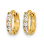 14k Madi K CZ 2x11mm Hinged Hoop Earrings