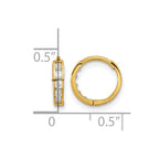 14k Madi K CZ 2x11mm Hinged Hoop Earrings