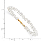 14k Madi K 4.5mm-5.5mm White Imitation Shell Pearl 5.25 inch Bracelet
