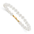 14k Madi K 4.5mm-5.5mm White Imitation Shell Pearl 5.25 inch Bracelet