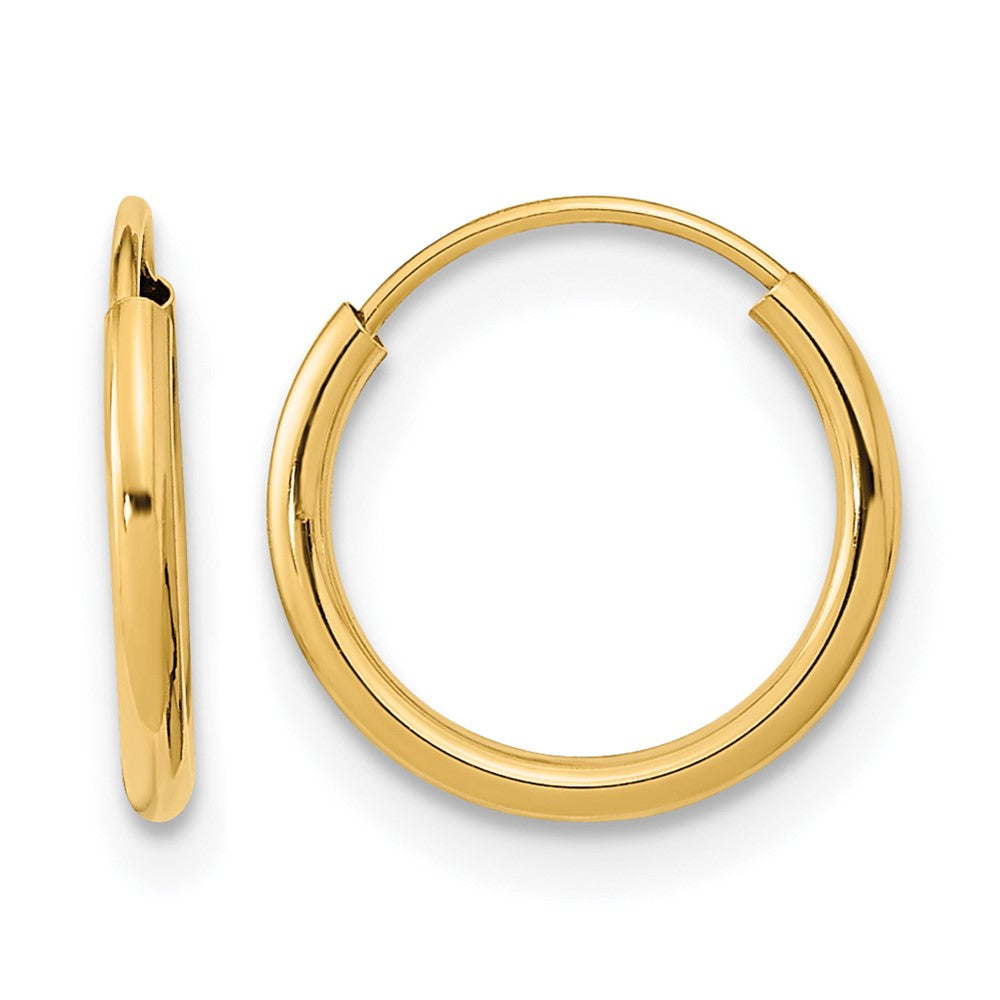 14k Madi K 1x12mm Endless Hoop Earrings