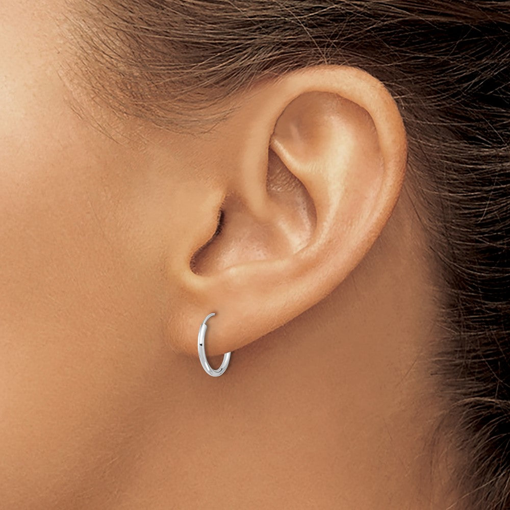 14k White Gold Madi K 1x12mm Endless Hoop Earrings