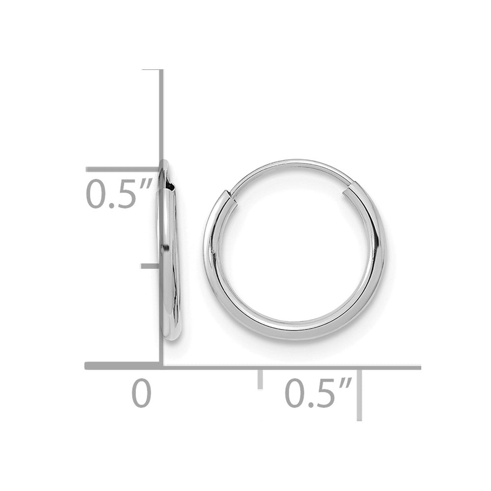14k White Gold Madi K 1x12mm Endless Hoop Earrings