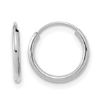 14k White Gold Madi K 1x12mm Endless Hoop Earrings