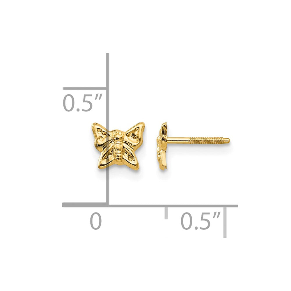 14k Madi K Butterfly Childrens Screwback Post Earrings