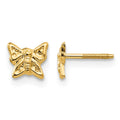 14k Madi K Butterfly Childrens Screwback Post Earrings