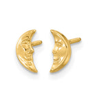 14k Madi K Moon with Face Childrens Screwback Post Earrings