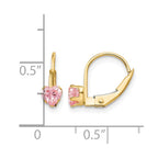 14k Madi K 4mm Pink CZ Childrens Leverback Earrings