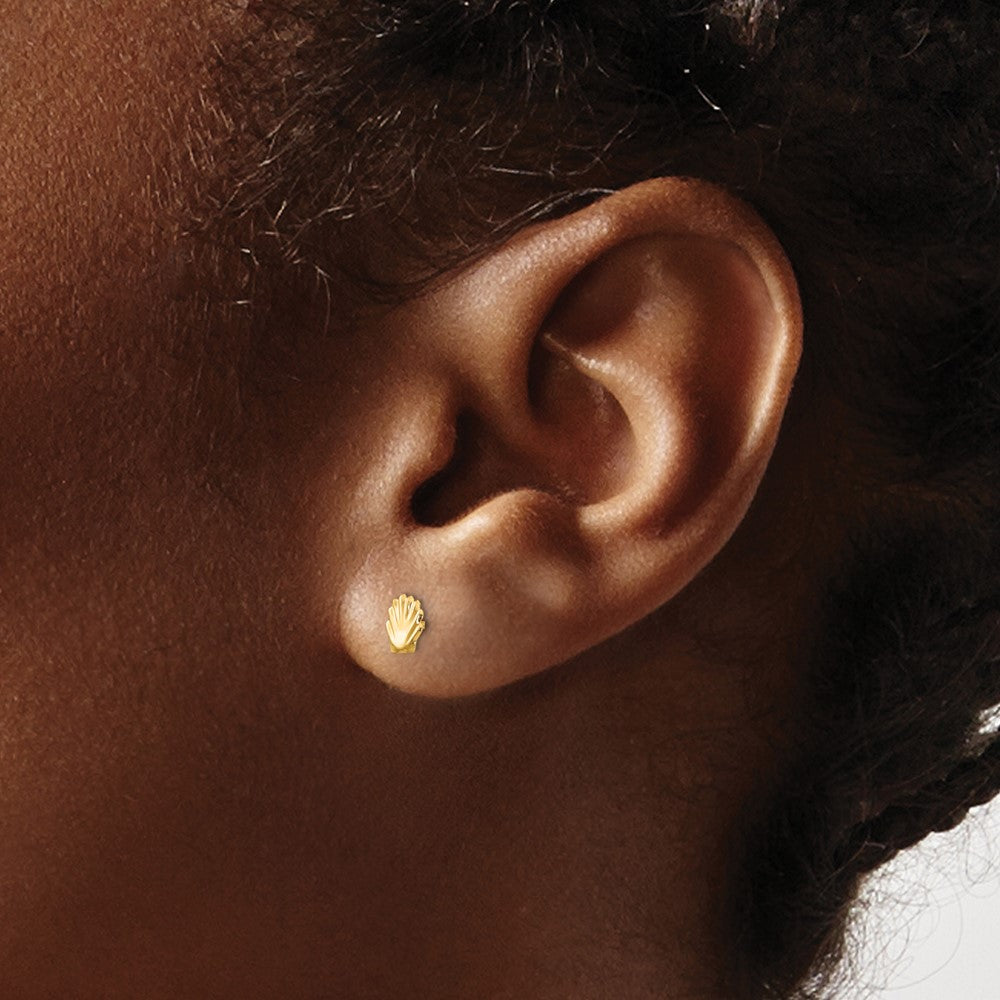 14k Madi K Shell Childrens Post Earrings