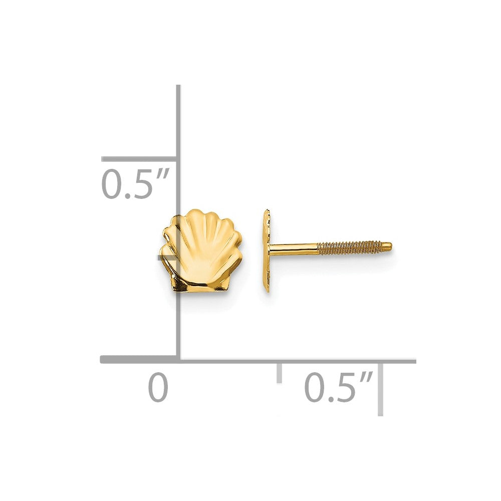 14k Madi K Shell Childrens Post Earrings