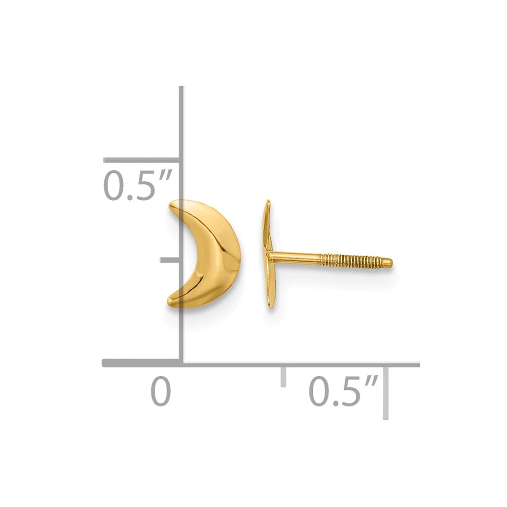 14k Madi K Moon Childrens Screwback Post Earrings