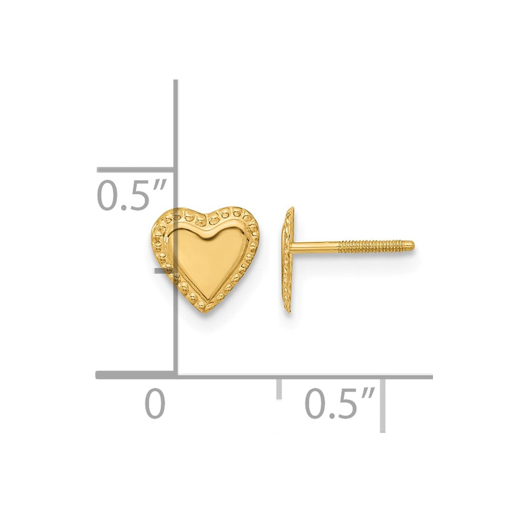 14k Madi K 8.00mm Heart Childrens Post Earrings