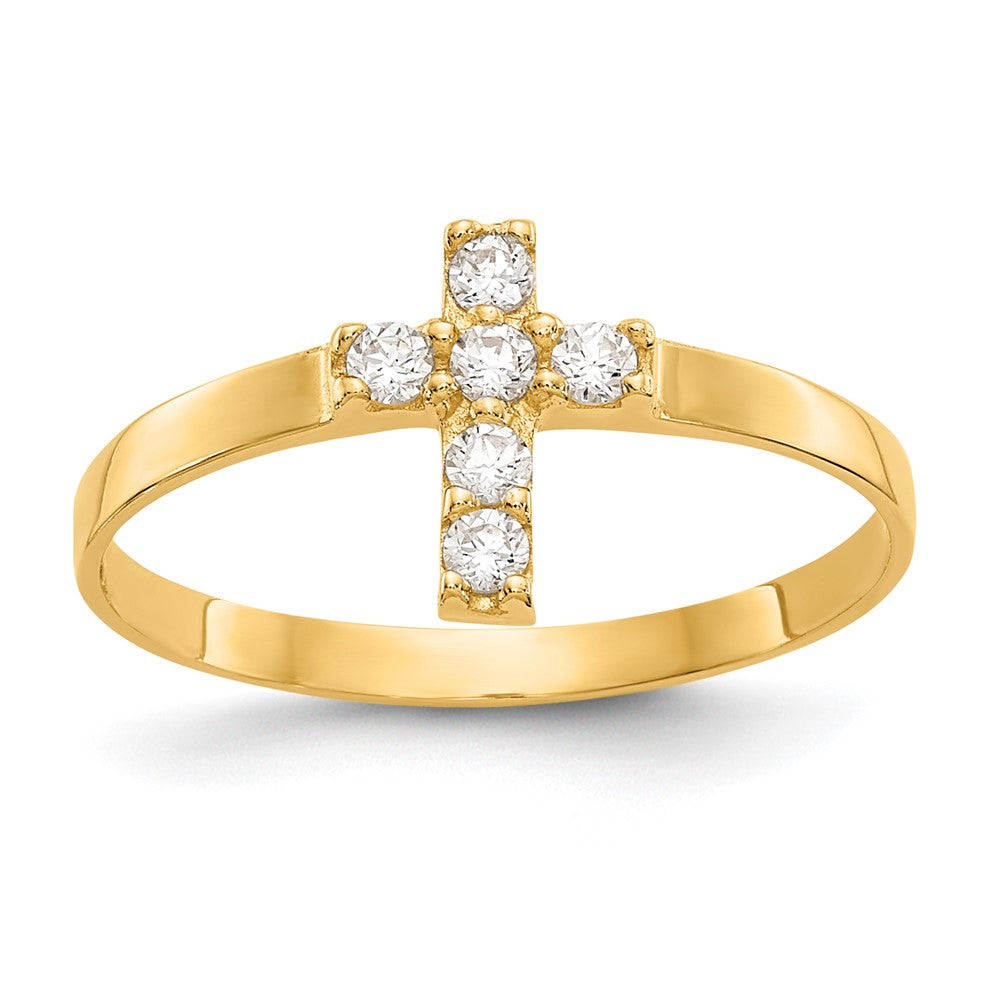 14k Madi K CZ Cross Baby / Childrens Ring