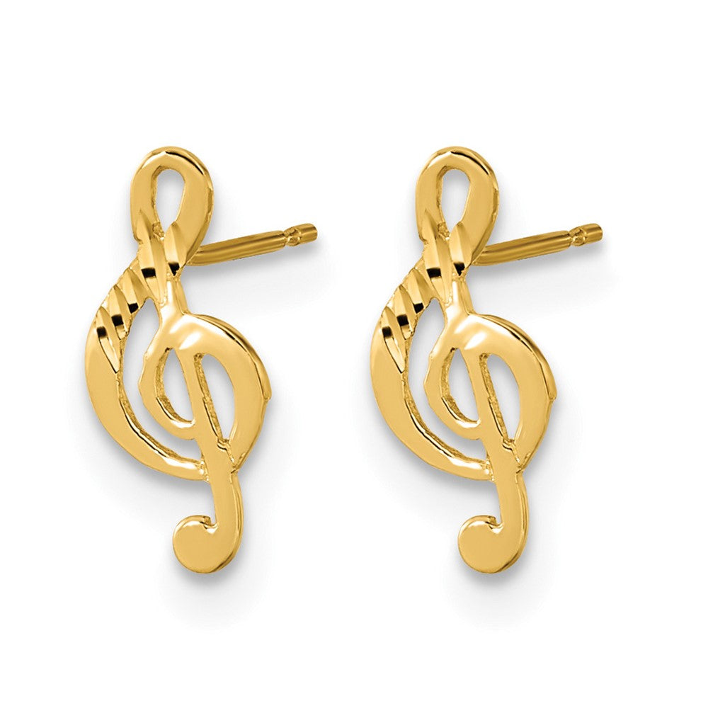 14k Madi K Polished Musical Treble Clef Childrens Post Earrings