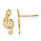 14k Madi K Polished Musical Treble Clef Childrens Post Earrings