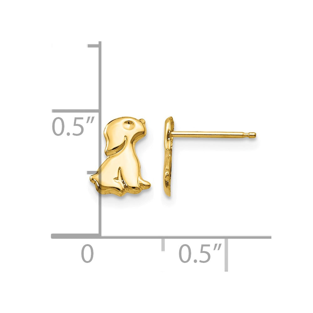 14k Madi K Sitting Dog Childrens Post Earrings