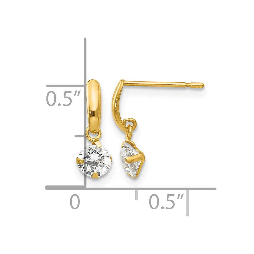 14k Madi K CZ Dangle Post Earrings