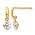 14k Madi K CZ Dangle Post Earrings