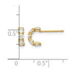 14k Madi K CZ Five Stone J-Hoop Childrens Post Earrings