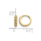 14k Madi K CZ 3x9mm Childrens Hinged Hoop Earrings