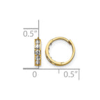 14k Madi K CZ 3x9mm Childrens Hinged Hoop Earrings