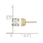 14k Madi K 5mm Square CZ Basket-Set Stud Earrings