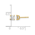 14k Madi K 4mm Square CZ Basket-Set Stud Earrings