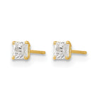 14k Madi K 3mm Square CZ Basket-Set Stud Earrings