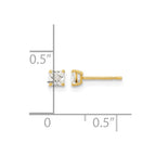 14k Madi K 3mm Square CZ Basket-Set Stud Earrings