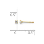 14k Madi K 2mm Round CZ Basket-Set Stud Earrings