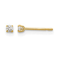 14k Madi K 2mm Round CZ Basket-Set Stud Earrings