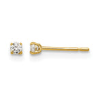 14k Madi K 2mm Round CZ Basket-Set Stud Earrings