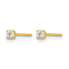 14k Madi K 2.5mm Round CZ Basket-Set Stud Earrings