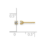 14k Madi K 2.5mm Round CZ Basket-Set Stud Earrings