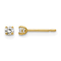14k Madi K 2.5mm Round CZ Basket-Set Stud Earrings