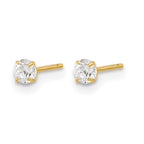 14k Madi K 3mm Round CZ Basket-Set Stud Earrings
