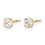 14k Madi K 4mm Round CZ Basket-Set Stud Earrings