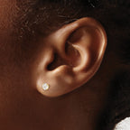 14k Madi K 4mm Round CZ Basket-Set Stud Earrings