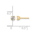 14k Madi K 4mm Round CZ Basket-Set Stud Earrings
