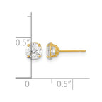 14k Madi K 5mm Round CZ Basket-Set Stud Earrings