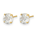 14k Madi K 6mm Round CZ Basket-Set Stud Earrings